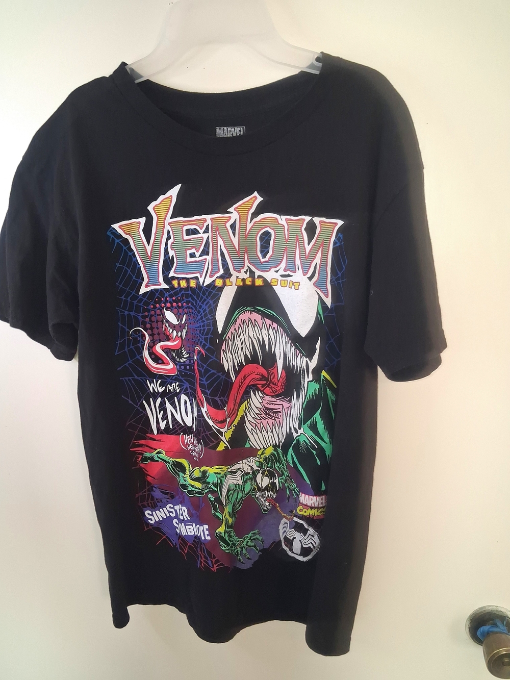 Marvel Black Venom Graphic Tee with Multicolor Print